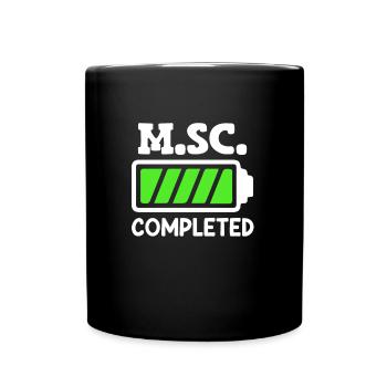 M.Sc terminé enfin terminé Master of Science - Mug uni - noir - Devant