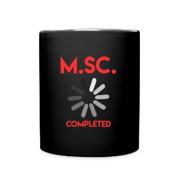 Master Abschluss fertig Master of Science - Tasse einfarbig - Schwarz - Vorne