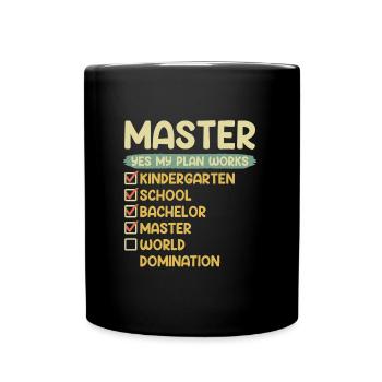 Kindergarten School Bachelor Master Degree - Full Colour Mug - black - Front