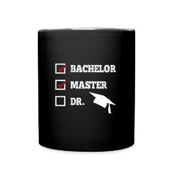 Liste de contrôle Bachelor Master Doctor Master Master Degree - Mug uni - noir - Devant