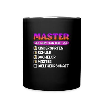 Kindergarten School Bachelor Master Degree - Full Colour Mug - black - Front