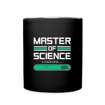 Loading complete Masterabschluss Master of Science - Tasse einfarbig - Schwarz - Vorne