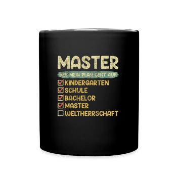 Kindergarten School Bachelor Master Degree - Full Colour Mug - black - Front