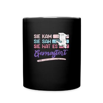She came she saw her mastered master's degree - Full Colour Mug - black - Front