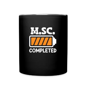 M.Sc terminé enfin terminé Master of Science - Mug uni - noir - Devant