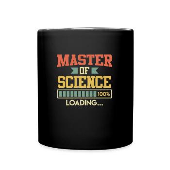 Master Abschluss endlich fertig Master of Science - Tasse einfarbig - Schwarz - Vorne