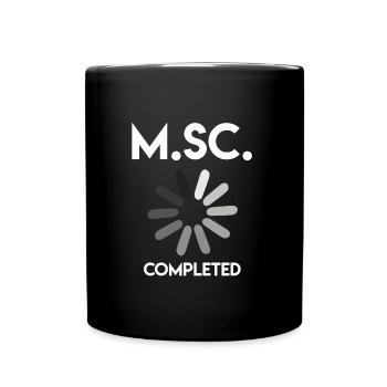 Master Abschluss fertig Master of Science - Tasse einfarbig - Schwarz - Vorne