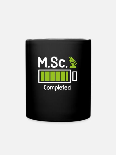 M.Sc completed Master Abschluss Master of Science - Tasse einfarbig - Schwarz