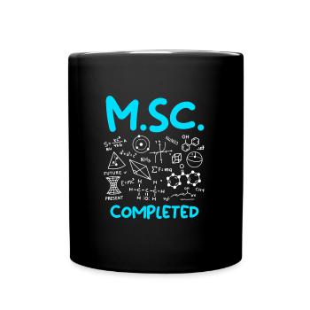 M.Sc completed Master Abschluss Master of Science - Tasse einfarbig - Schwarz - Vorne