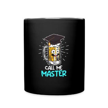 Call me Master Beer Uni Master Degree - Full Colour Mug - black - Front