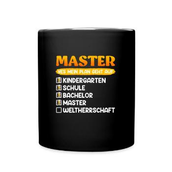 Kindergarten School Bachelor Master Degree - Full Colour Mug - black - Front
