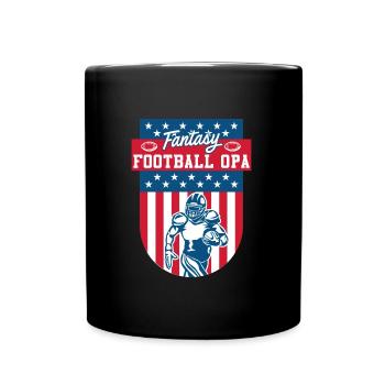 Fantasy Football Opa Großvater Fantasy Football - Tasse einfarbig - Schwarz - Vorne
