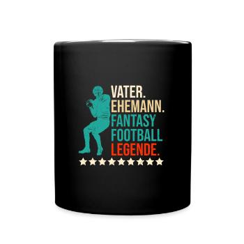 Ehemann Vater Fantasy Football Legende - Tasse einfarbig - Schwarz - Vorne