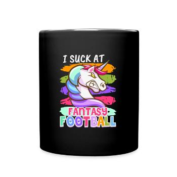 Fantasy Football Loser I suck at Fantasy Football - Tasse einfarbig - Schwarz - Vorne