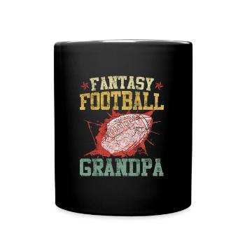 Fantasy Football Opa Großvater Fantasy Football - Tasse einfarbig - Schwarz - Vorne