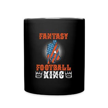Fantasy Football König - Tasse einfarbig - Schwarz - Vorne