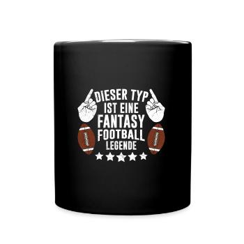 Dieser Typ ist eine Fantasy Football Legende - Tasse einfarbig - Schwarz - Vorne