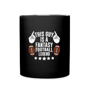 Dieser Typ ist eine Fantasy Football Legende - Tasse einfarbig - Schwarz - Vorne