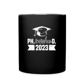 Phinished Graduation 2023 Docteur Ph.D Doctorat - Mug uni - noir - Devant