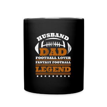 Football Lover Fantasy Football Dad - Full Colour Mug - black - Front