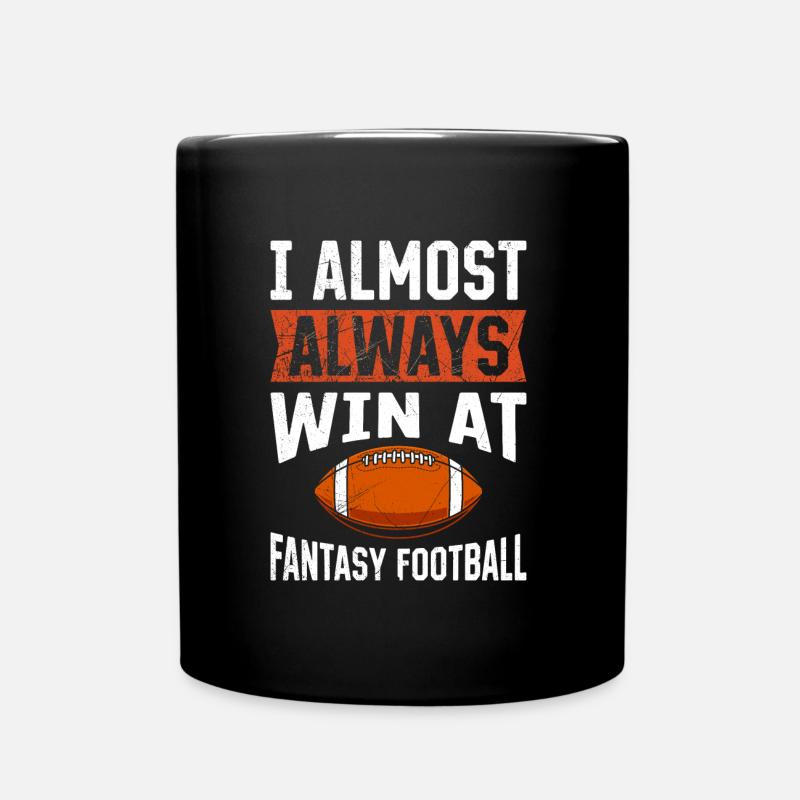 Fantasy Football Loser Gewinne fast immer - Tasse einfarbig - Schwarz
