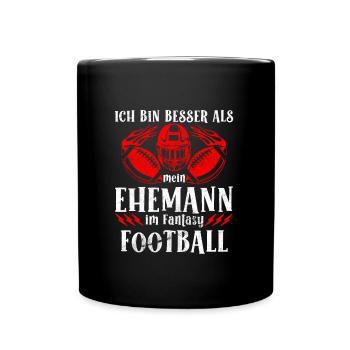 Mieux que le mari dans Fantasy Football Ladies - Mug uni - noir - Devant