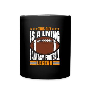 Dieser Typ ist eine lebende Fantasy Football - Tasse einfarbig - Schwarz - Vorne