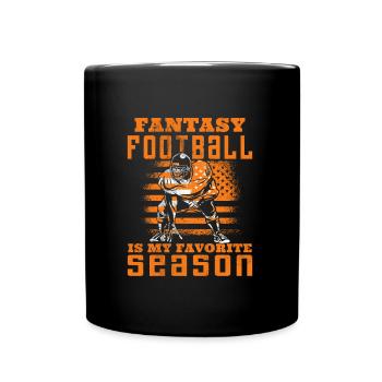 USA Fantasy Football is my favorite Season - Tasse einfarbig - Schwarz - Vorne