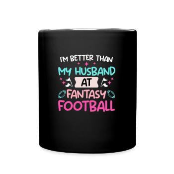 Fantasy Football Ehefrau - Tasse einfarbig - Schwarz - Vorne