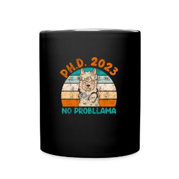 PhD Graduated 2023 No Probllama PhD Doctoral Degree - Full Colour Mug - black - Front