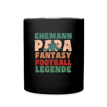 Ehemann Papa Fantasy Football Papa - Tasse einfarbig - Schwarz - Vorne