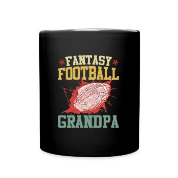 Fantasy Football Opa Großvater Fantasy Football - Tasse einfarbig - Schwarz - Vorne