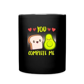 Amour Avocado Toast Couple Amour Saint-Valentin - Mug uni - noir - Devant