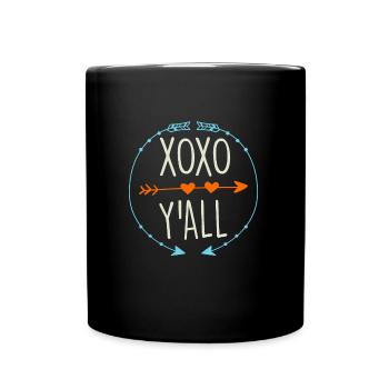 Love hug with kisses Valentine's Day - Full Colour Mug - black - Front