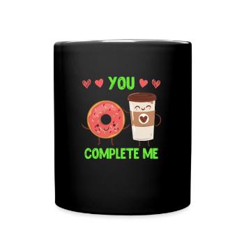 Café Love Donut Lovers Saint-Valentin - Mug uni - noir - Devant