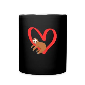 J’aime mon amour paresseux Amour Saint-Valentin - Mug uni - noir - Devant