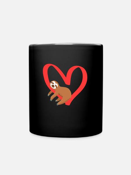 Ich liebe mein Faultier Schatz Liebe Valentinstag - Tasse einfarbig - Schwarz
