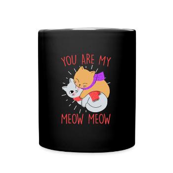 Amour de chat J’aime mon chat Saint-Valentin - Mug uni - noir - Devant