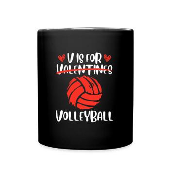 V signifie Volleyball Love Valentine’s Day - Mug uni - noir - Devant