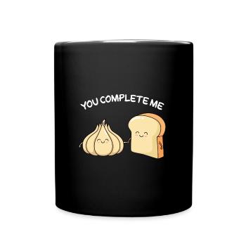 You Complete me Perfect Match Couple Valentine's Day - Full Colour Mug - black - Front