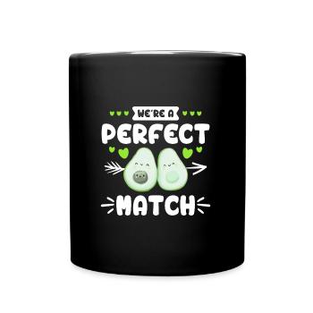 We are a perfect match couple Dear vegans - Full Colour Mug - black - Front