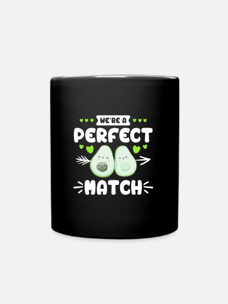 We are a perfect Match Pärchen Liebe Veganer - Tasse einfarbig - Schwarz