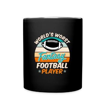 Schlechtester Fantasy Football Spieler - Tasse einfarbig - Schwarz - Vorne