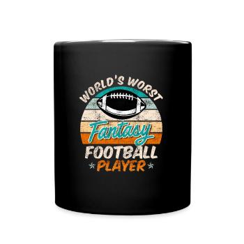 Schlechtester Fantasy Football Spieler - Tasse einfarbig - Schwarz - Vorne