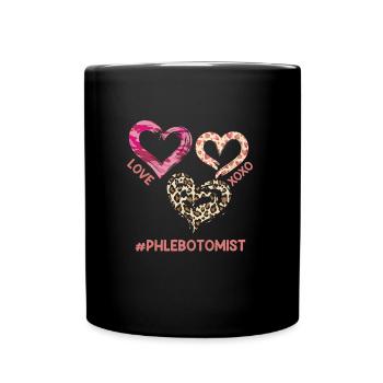 Phlebotomics Dear Nurse Valentine's Day - Full Colour Mug - black - Front