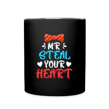 Mister ich stehle dein Herz Liebe Valentinstag - Tasse einfarbig - Schwarz - Vorne