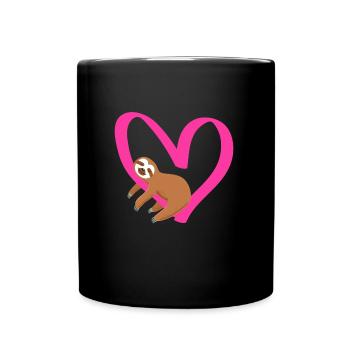 J’aime ma chérie paresseuse Amour Saint-Valentin - Mug uni - noir - Devant