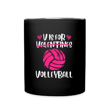 V signifie Volleyball Love Valentine’s Day - Mug uni - noir - Devant