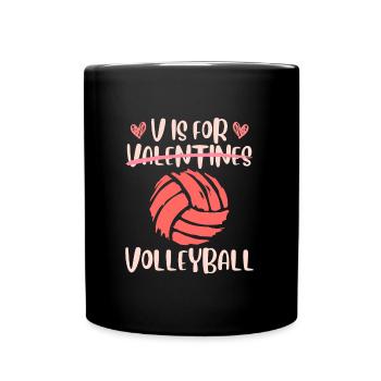 V signifie Volleyball Love Valentine’s Day - Mug uni - noir - Devant