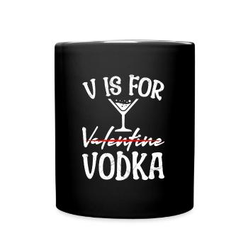 V comme Vodka Funny Valentine’s Day - Mug uni - noir - Devant